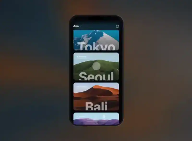 旅行日志移动应用 UI 提示词的网页设计预览